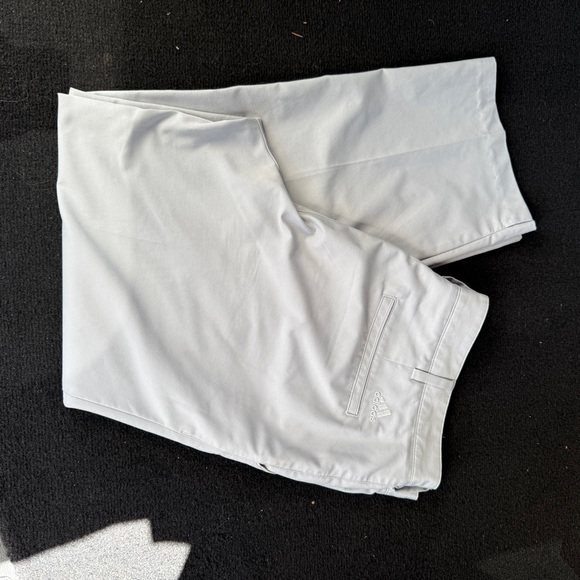 adidas Men's Light Gray Flat Front Pants #141 - Picture 1 of 2